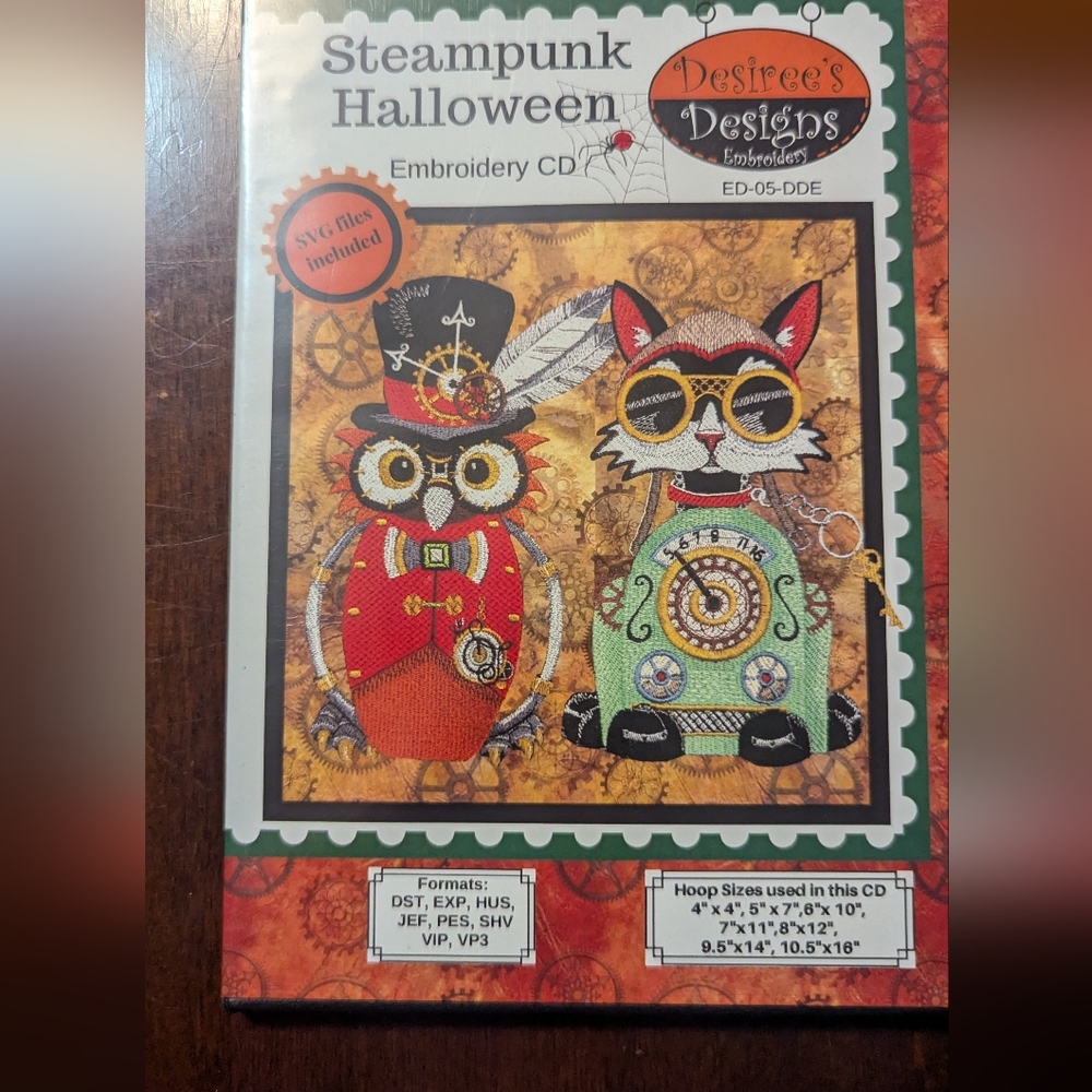 Desiree's Designs Embroidery Steampunk Halloween Embroidery CD